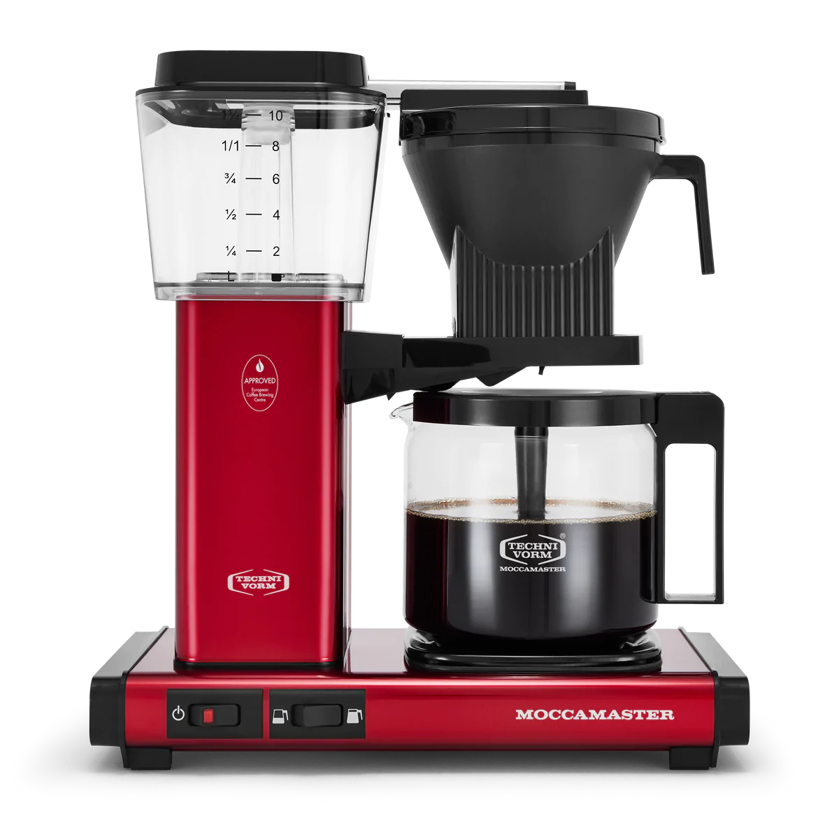 Moccamaster KBGV coffee brewer in Candy Apple Red