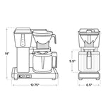 Load image into Gallery viewer, Moccamaster KBGV coffee brewer measurement specifications
